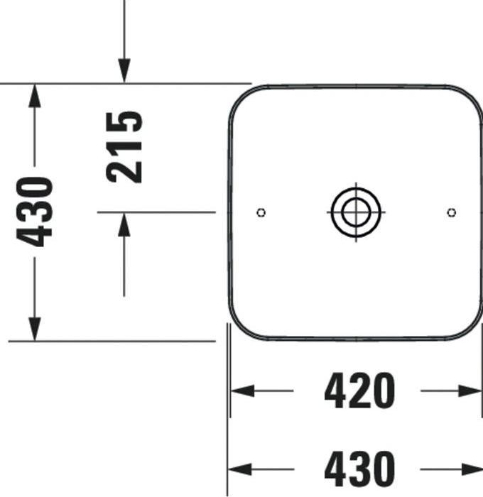 Actual product image Duravit Countertop basin CAPE COD o ÜL without tap hole bench 430x430mm white WG (430 mm, 430 mm)