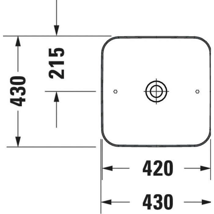 Thumbnail - Duravit, Waschbecken, Aufsatzbecken CAPE COD o ÜL ohne Hahnlochbank 430x430mm weiss WG (430 mm, 430 mm)
