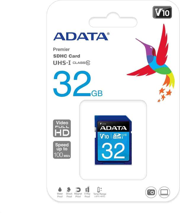 Produktbild Adata SDHC Card 32GB,, Premier UHS-I C10 (32 GB, SDHC, U1, UHS-I)