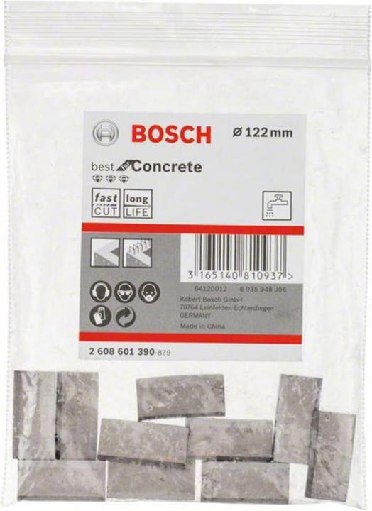 Actual product image Bosch Professional Zubehör Segments for diamond core bits 1 1/4-inch UNC Best for Concrete 10, 122 mm, 10 (122 mm)