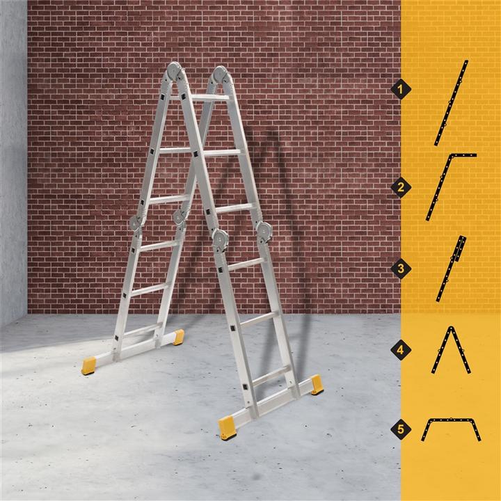 Actual product image Forte tools Universal Joimted 4-Element Ladder 4x3 (Stepladder, 95 cm)