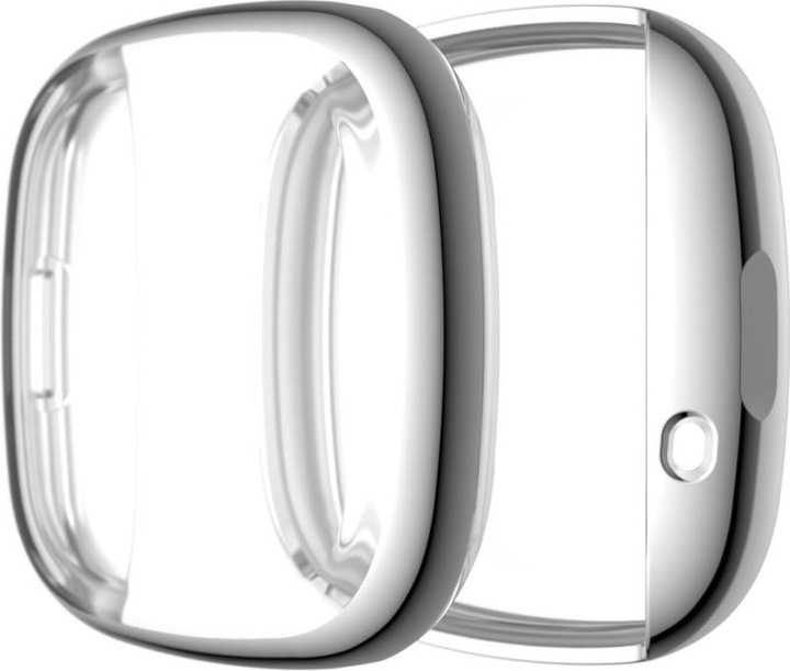 Actual product image Cover-Discount Fitbit Versa 3 / Sense - Rubber Protection Case silver