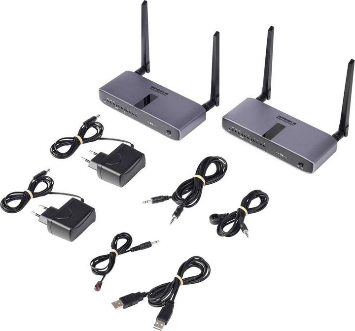 Produktbild SpeaKa Professional SP-HWE-800 HDMI-Funkübertragung (Set) 150m 5180MHz, 5240MHz 1920 x 1080 Pixel S (150 m, Audio Rückkanal)