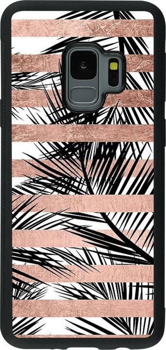Produktbild PhoneLook Hülle Silikon schwarz Palm trees gold stripes (Samsung Galaxy S9+)