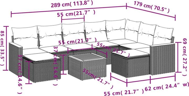 Immagine prodotto vidaXL Set da giardino con cuscini