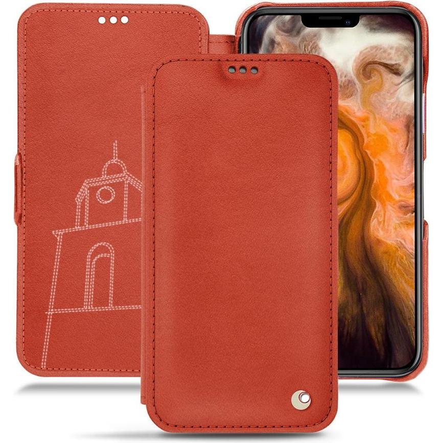 Noreve Lederschutzhülle horizontal (Apple iPhone 11 Pro Max), Smartphone Hülle, Orange