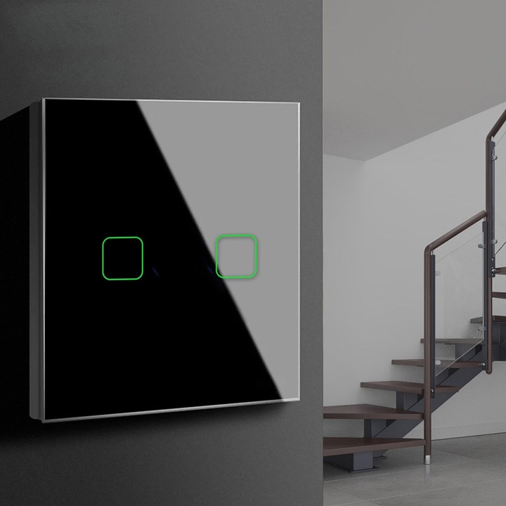 Produktbild Maclean Touch Kippschalter Lichtschalter Kreuzschalter Wandschalter Treppenschalter mit Farbwechsel LED Hint