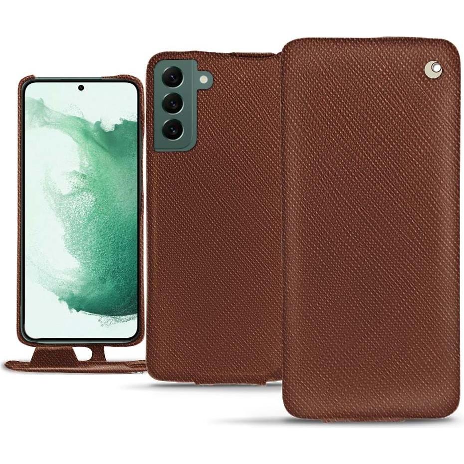 Noreve Lederschutzhülle vertikal (Samsung Galaxy S22+ 5G), Smartphone Hülle, Braun
