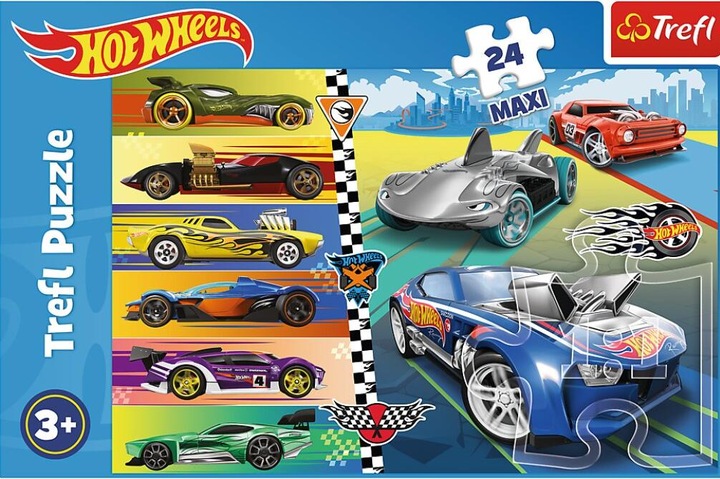 Produktbild Trefl Puzzle 24 Elemente Maxi Schnelle Autos Hot Wheels (24 Teile)