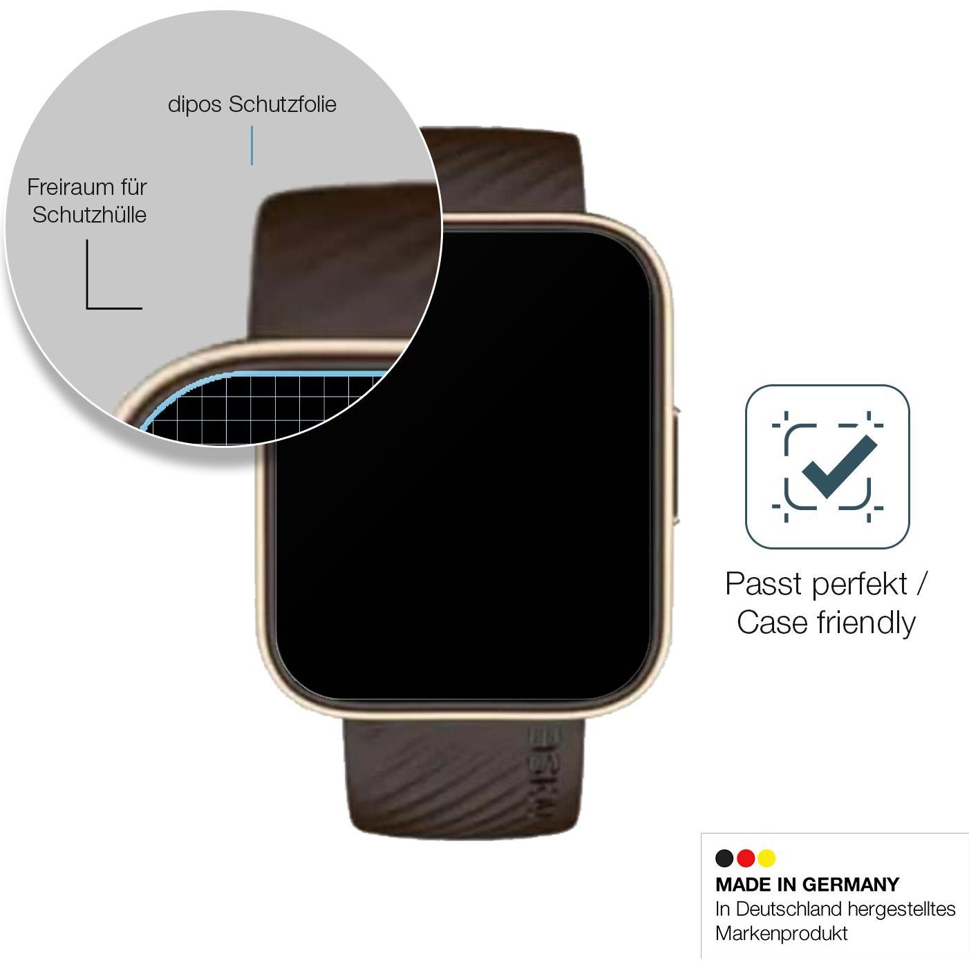 Dipos Displayschutz Anti-Shock, Smartwatch Schutzfolie, Transparent