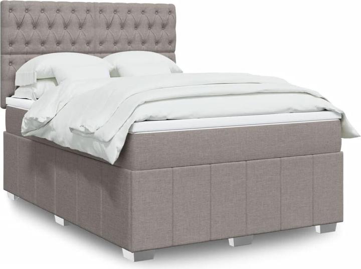 Produktbild vidaXL Bo x springbett mit Matratze 140 x 190 cm Stoff (140 x 190 cm)