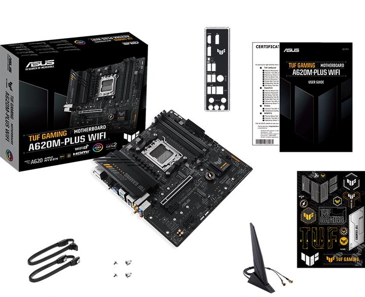 Produktbild ASUS TUF GAMING A620M-PLUS WIFI (AM5, AMD A620, mATX)