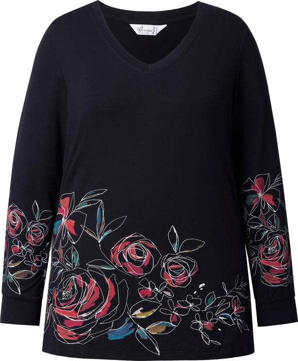 Actual product image Miamoda T-Shirt, Classic Fit, Blumenmotive, Langarm (58)
