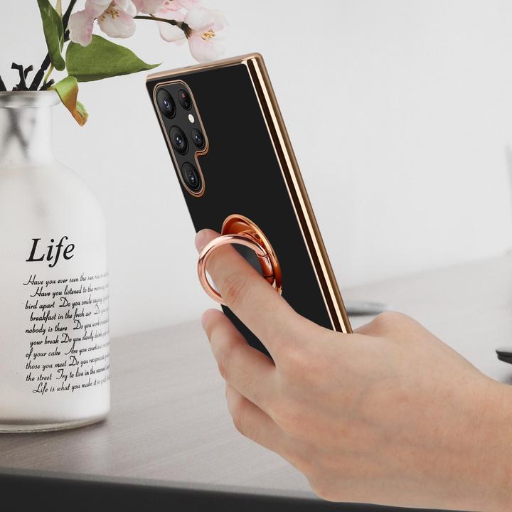 Produktbild Cadorabo Hülle für Samsung Galaxy S22 ULTRA im TPU mit Kameraschutz und Ring LM089 Style (Samsung Galaxy S22 Ultra)