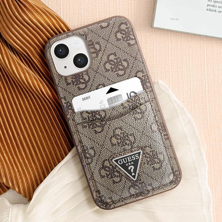 Produktbild Guess Hülle PU 4G Kartenhalter, Braun Series (Apple iPhone 14 Plus)