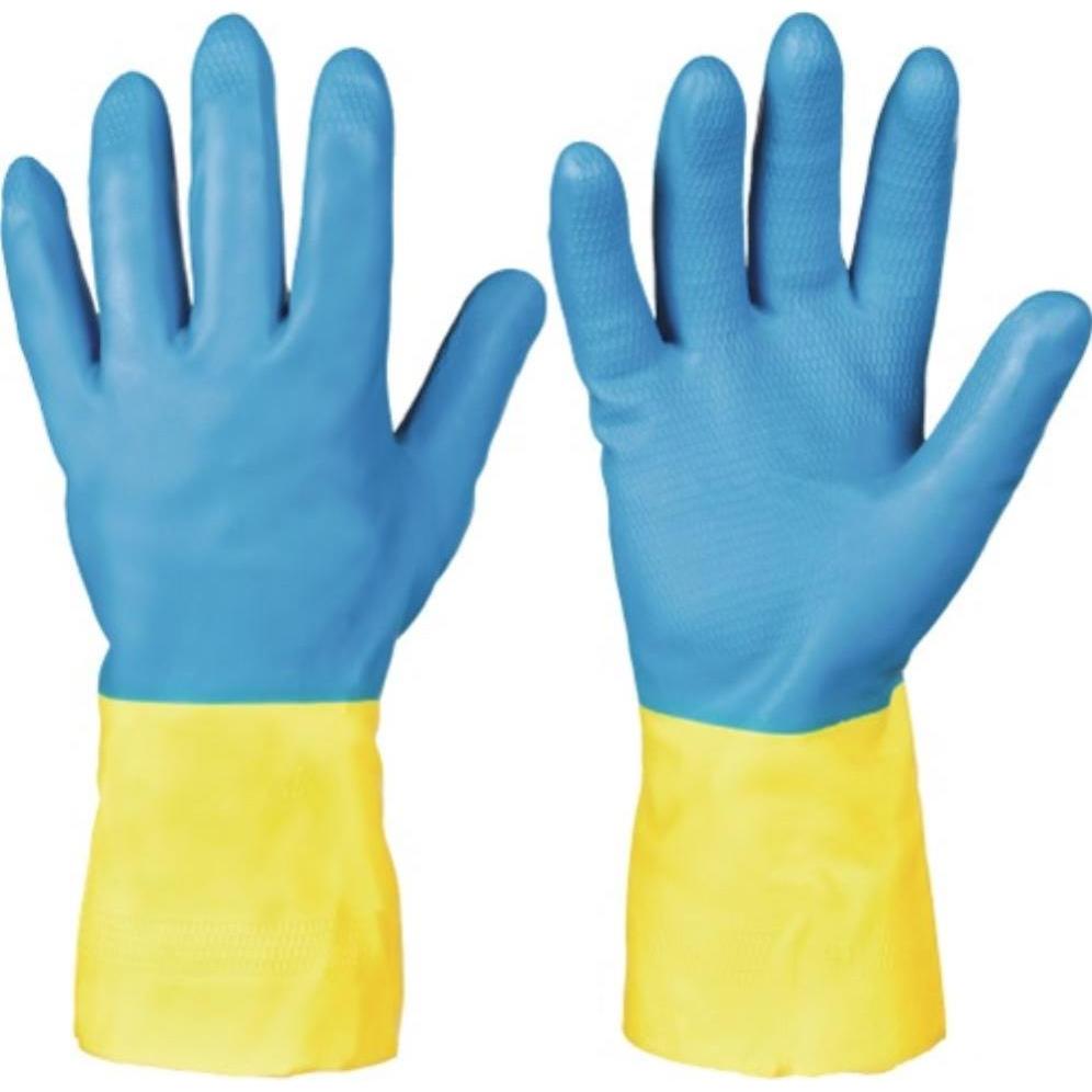 Feldtmann, Schutzhandschuhe, Chemiehandschuh Kenora Gr.9 blau/gelb EN 388,EN 374 PSA III STRONGHAND (9)