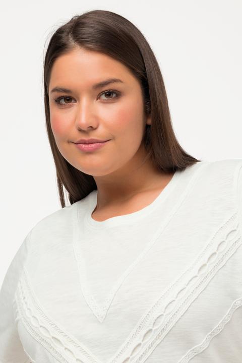 Actual product image Ulla Popken Eco Cotton Tee with Embroidered Trim (50, 52)