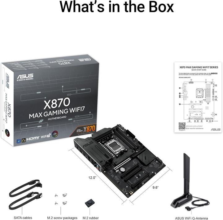 Productafbeelding ASUS X870 Max Gaming WIFI7 (AM5, AMD X870, ATX)