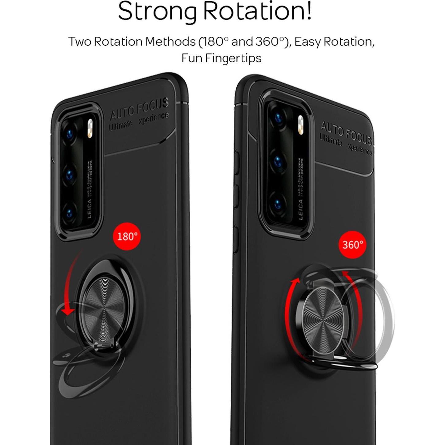 Thumbnail - Nalia Ring Hülle (Huawei P40), Smartphone Hülle, Schwarz