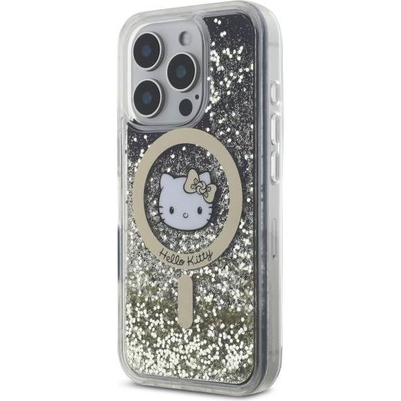 Thumbnail - Hello Kitty HKHMP16LLGDIK iPhone 16 Pro 6.3" czarny złoty/black gold hardcase Liquid Glitter Fever (Apple iPhone 16 Pro)...
