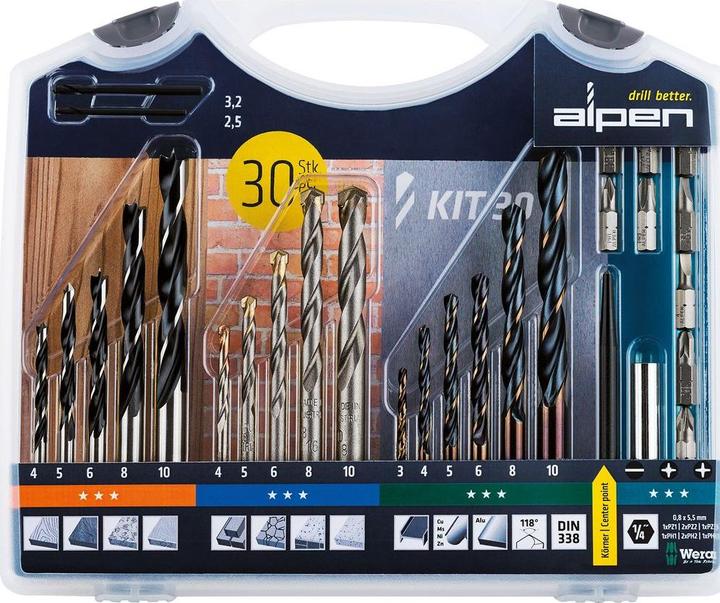 Actual product image Alpen Universal drill assortment 30te (10 mm)
