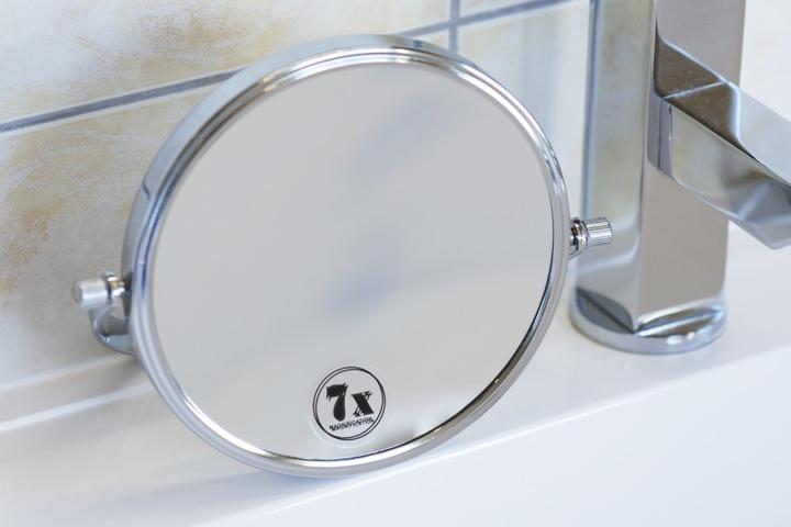 Image du produit Miroir à poser - métal, argent, grossissement 7x, Ø 15 cm