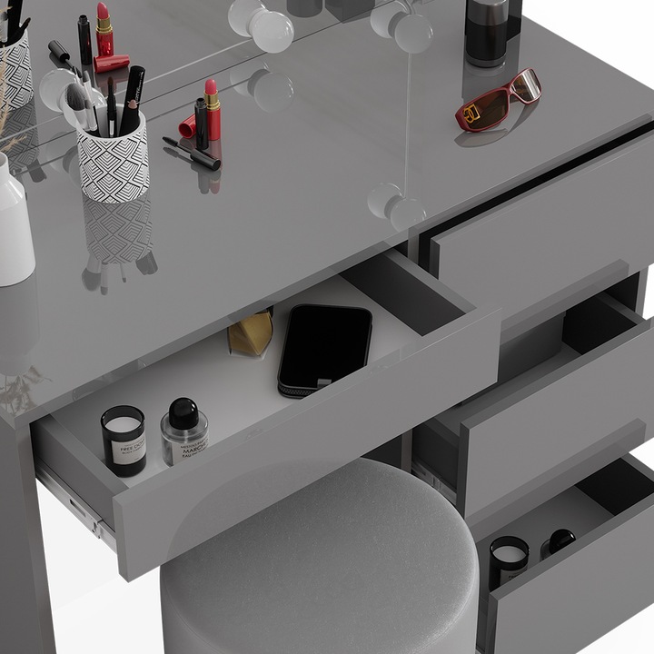 Produktbild Vicco Sherry mit Hocker und Beleuchtung (90 x 75 x 40 cm)