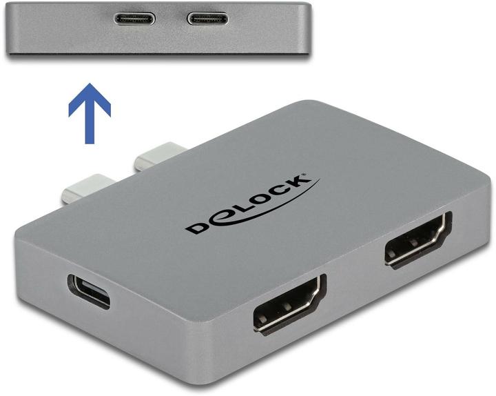 Delock Dubbele HDMI-adapter met 4K 60 Hz en PD 3.0 (USB-C, 3 ports)
