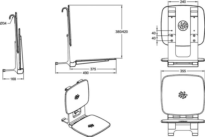 Produktbild Villeroy & Boch V&B Einhängesitz ViCare Universal we 355x420x390mm (160 kg)