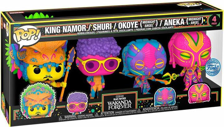 Produktbild Funko Marvel POP! Movies Vinyl Figuren 4er-Pack Black Panther Wakanda Forever S2 9 cm