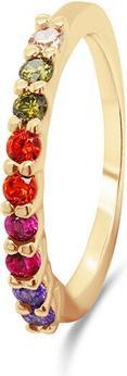 Immagine prodotto Brilio Argento - Anello placcato in oro con zirconi colorati RI063Y - Circuito: 56 mm (56)