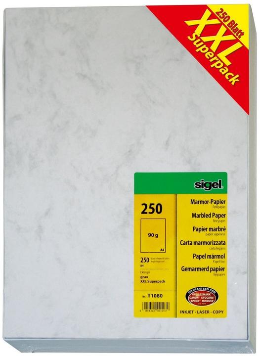 Produktbild Sigel Marmor-Papier "XXL Superpack", A4, 90 g-qm, Feinpapier grau, beidseitig marmoriert (90 g/m², 250 x, A4)