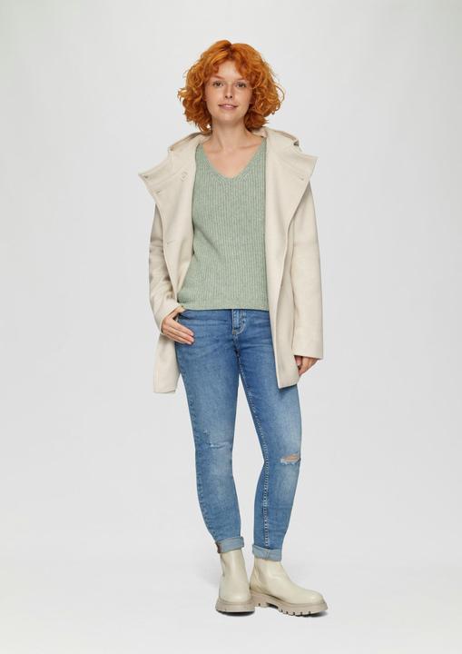 Immagine prodotto S.Oliver Strickpullover Pullover mit überschnittenen Schultern in Melange-Optik (XS)