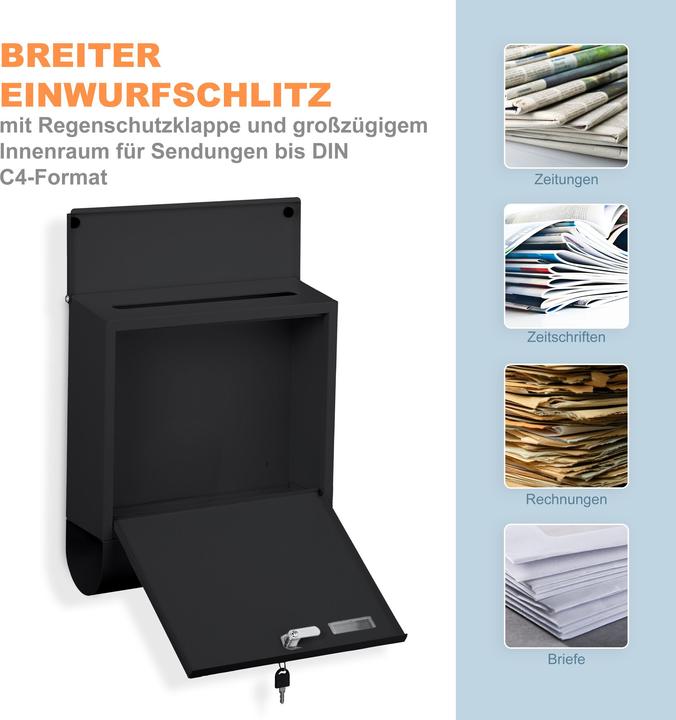 Produktbild Relaxdays Briefkasten mit Zeitungsfach
