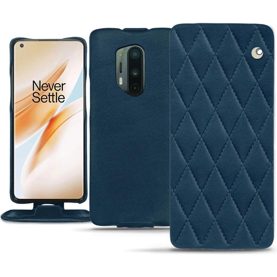 Noreve Lederschutzhülle vertikal (OnePlus 8 Pro), Smartphone Hülle, Blau