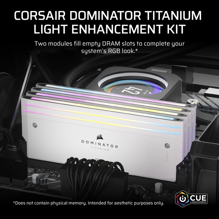 Produktbild Corsair DOMINATOR Titanium Light Enhancement Kit, 2-up config, Functional LEDs, White Heatsink, no DRAM ICs (Mehrfarbig)