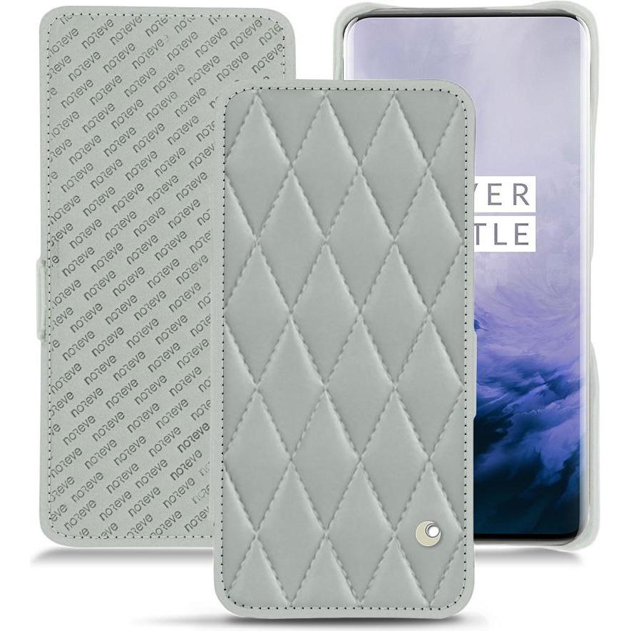 Noreve Lederschutzhülle horizontal (OnePlus 7 Pro), Smartphone Hülle, Grau