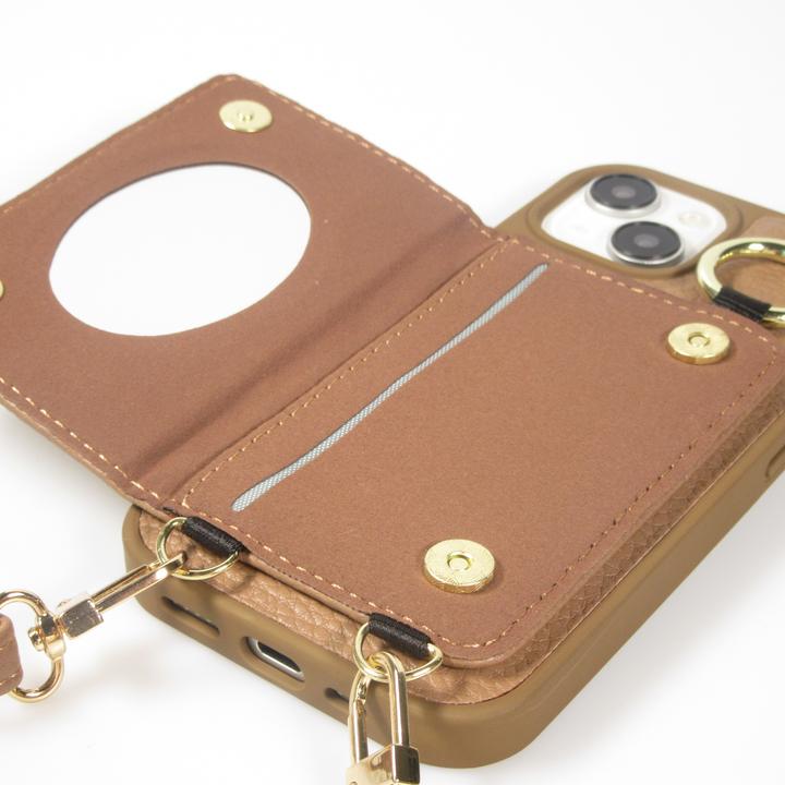 Actual product image PhoneLook Hülle Gepolstertes Leder mit Spiegel und Kartenfach grosse abnehmbare Riemen (Apple iPhone 15)