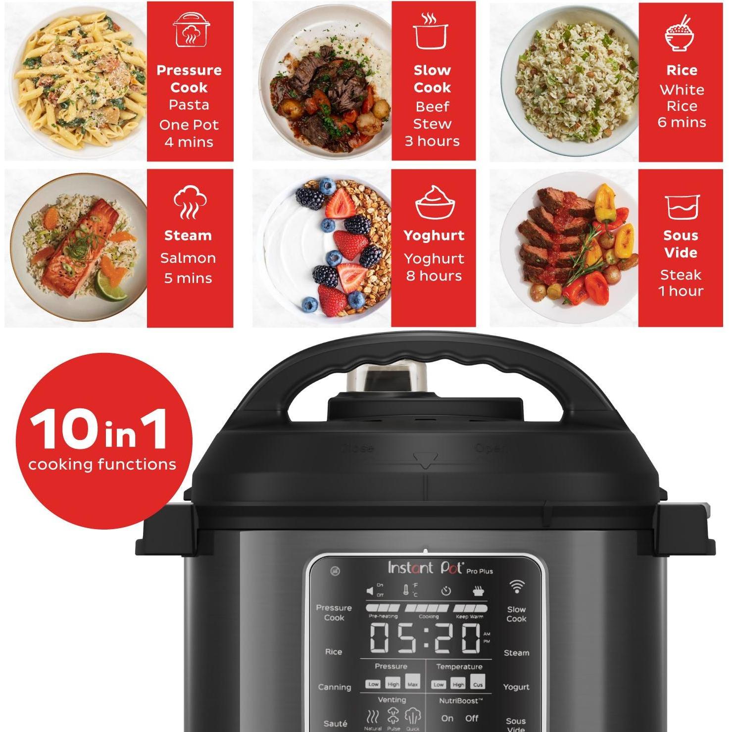 Thumbnail - Instant Pot Pro Plus, Dampfgarer + Reiskocher, Schwarz