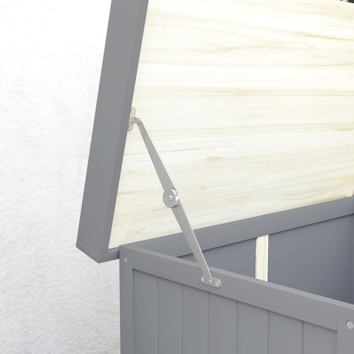 Immagine prodotto Outsunny Gartenschrank Tannenholz, Edelstahl Grau