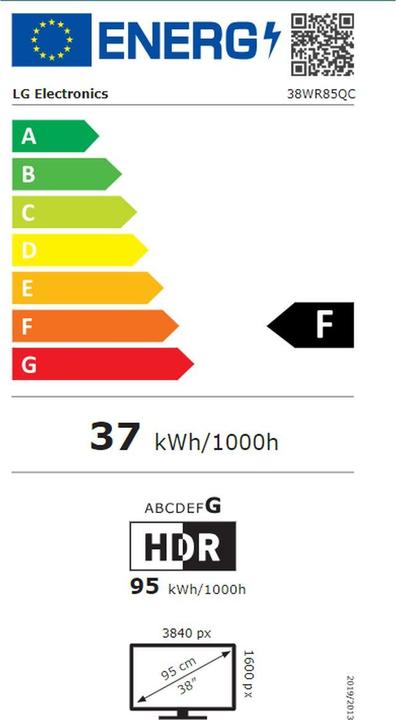 Energy Label LG 38WR85QC-W (3840 x 1600 pixels, 37.50")