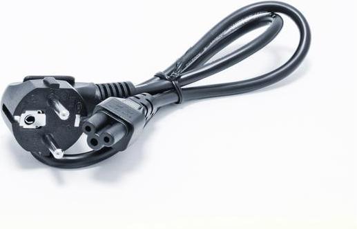 Produktbild Varia 319268 - Kaltgerätekabel, 0.7 m, mit gewinkeltem Schuko-/C6-Stecker (0.70 m)