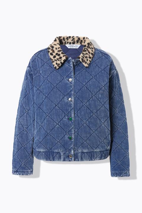 Actual product image Studio Untold Quilted Leopard Print Collared Jacket (60)