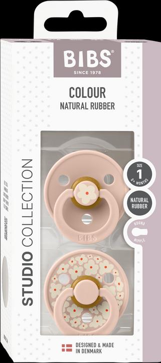 Produktbild Bibs Studio Nuggi Colour 2 PACK Latex Round 0-6m Jasmine Blush Mix (2 x, bis 6 Monate)