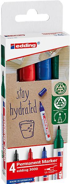 Produktbild kaiserkraft Permanentmarker edding® 3000 (4x)