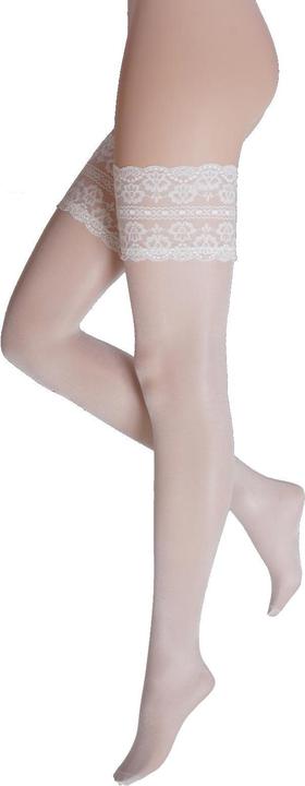 Actual product image Levee Satin Sheers stay up stockings, colour 128 champagne, size 48-50 (20 DEN, 48 - 50)