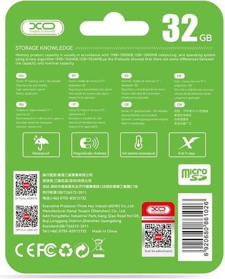 Actual product image xO memory card 32GB microSDHC cl. 10 + adapter (32 GB, microSDHC, UHS-I)