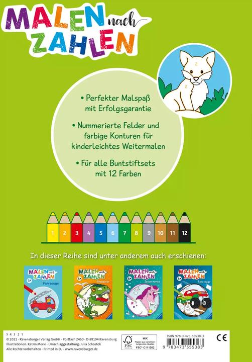 Actual product image Ravensburger Painting by numbers from 3 years: Animals