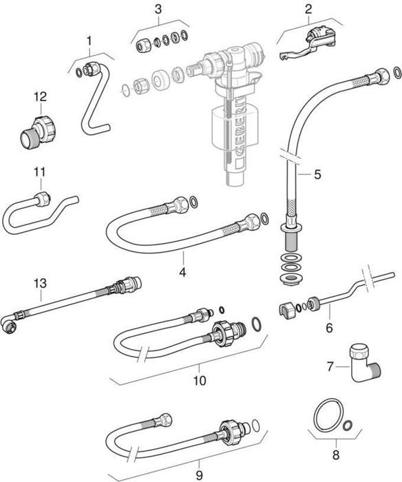 Produktbild Geberit GE Duofix Element f. WWC, 112 cm mit Sigma UP-SPK 12 cm