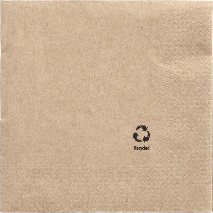 Papstar 100 Servietten, 3-lagig 1/4-Falz 33 cm x 33 cm natur aus recyceltem Papier (100 x, 33 x 33 cm)